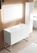 SANVIT ЛИРА Тумба напольная для ванной комнаты с двойной раковиной, 4 выдвижных ящика, на металлической раме с открытием Push-To-Open