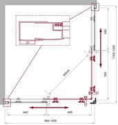 BELBAGNO Uno-195 Душевой уголок прямоугольный, размер 120х100 см, двери раздвижные, стекло 5 мм UNO-195-AH-2-120/100-C-Cr