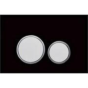 AQUATEK Панель смыва Черная,закаленное стекло (клавиша круглая,ободок хром) KDI-0000029