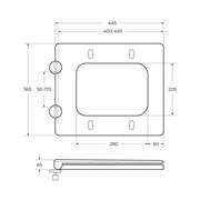 CEZARES Cadro Крышка-сиденье, белый CZR-4823-SC