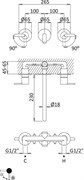 CEZARES Leaf Смеситель для раковины встраиваемый на три отверстия, цвет sunrise LEAF-BLI3L-L-SR