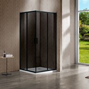 VINCEA Garda Душевой уголок двери раздвижные, размер 100х90 см, профиль - черный  / стекло - тонированное, стекло 6 мм