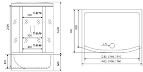 TIMO Standart Душевая кабина прямоугольная, размер 150х88 см, профиль - хром / стекло - прозрачное, двери раздвижные