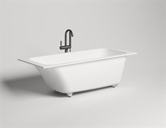 SALINI Orlanda Встраиваемая ванна с прямоугольной чашей, регулируемые ножки, донный клапан "Up&Down" белый, сифон, интегрированный слив-перелив размер 170х80 см, белый матовый