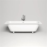 SALINI Orlanda Встраиваемая ванна с прямоугольной чашей, регулируемые ножки, донный клапан "Up&Down" белый, сифон, интегрированный слив-перелив размер 180х80 см, белый матовый