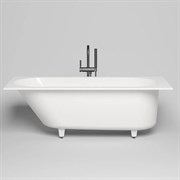 SALINI Ornella Встраиваемая ванна с прямоугольной чашей, регулируемые ножки, донный клапан "Up&Down" белый, сифон, интегрированный слив-перелив размер 170х70 см, белый матовый