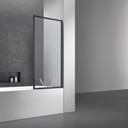 VINCEA Шторка на ванну ширина 70 см профиль - черный / стекло - прозрачное 5мм