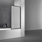 VINCEA Шторка на ванну ширина 70 см профиль - черный / стекло - рифленое 5мм
