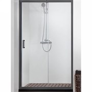 AQUATEK Душевая дверь раздвижные, ширина 100 см, профиль черный / стекло прозрачное, стекло 6 мм