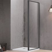 AQUATEK Душевая перегородка, ширина 100 см, профиль черный / стекло прозрачное, стекло 6 мм