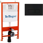 BELBAGNO Комплект 2 в 1 Система инсталляции для унитазов BelBagno BB026 с кнопкой смыва BB044NERO