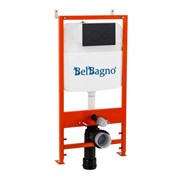BELBAGNO Комплект 2 в 1 Система инсталляции для унитазов BelBagno BB026 с кнопкой смыва BB084NERO