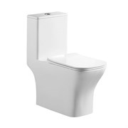 BELBAGNO Neon Унитаз-моноблок безободковый с сиденьем дюропласт soft close, P-trap, белый BB8617CPR-MN/SC