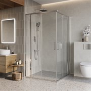 BELBAGNO Luce Душевой уголок квадратный размер 105x105 см профиль - хром / стекло - прозрачное, двери раздвижные, стекло 6 мм