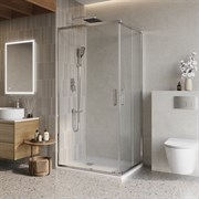 BELBAGNO Luce Душевой уголок прямоугольный размер 100x80 см профиль - хром / стекло - прозрачное, двери раздвижные, стекло 6 мм LUCE-AH-2-100/80-C-Cr