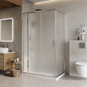 BELBAGNO Luce Душевой уголок прямоугольный размер 110x90 см профиль - хром / стекло - матовое, двери раздвижные, стекло 6 мм LUCE-AH-21-110/90-P-Cr