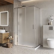 BELBAGNO Luce Душевой уголок прямоугольный размер 120x80 см профиль - хром / стекло - матовое, двери раздвижные, стекло 6 мм