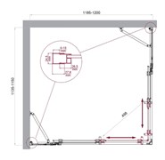 BELBAGNO Luce Душевой уголок прямоугольный размер 120x115 см профиль - хром / стекло - прозрачное, двери раздвижные, стекло 6 мм LUCE-AH-22-120/115-C-Cr