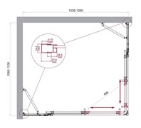 BELBAGNO Luce Душевой уголок прямоугольный размер 125x110 см профиль - хром / стекло - прозрачное, двери раздвижные, стекло 6 мм LUCE-AH-22-125/110-C-Cr