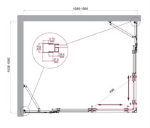 BELBAGNO Luce Душевой уголок прямоугольный размер 130x105 см профиль - хром / стекло - прозрачное, двери раздвижные, стекло 6 мм LUCE-AH-22-130/105-C-Cr