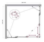 BELBAGNO Luce Душевой уголок прямоугольный размер 130x125 см профиль - хром / стекло - прозрачное, двери раздвижные, стекло 6 мм LUCE-AH-22-130/125-C-Cr