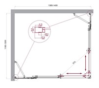 BELBAGNO Luce Душевой уголок прямоугольный размер 140x120 см профиль - хром / стекло - прозрачное, двери раздвижные, стекло 6 мм LUCE-AH-22-140/120-C-Cr