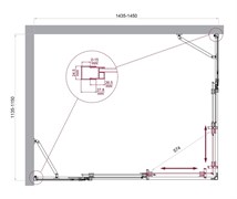 BELBAGNO Luce Душевой уголок прямоугольный размер 145x115 см профиль - хром / стекло - прозрачное, двери раздвижные, стекло 6 мм LUCE-AH-22-145/115-C-Cr