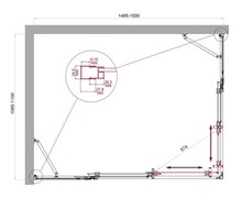 BELBAGNO Luce Душевой уголок прямоугольный размер 150x115 см профиль - хром / стекло - прозрачное, двери раздвижные, стекло 6 мм LUCE-AH-22-150/115-C-Cr