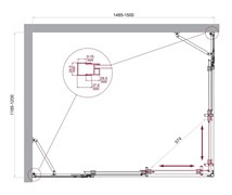 BELBAGNO Luce Душевой уголок прямоугольный размер 150x120 см профиль - хром / стекло - прозрачное, двери раздвижные, стекло 6 мм LUCE-AH-22-150/120-C-Cr