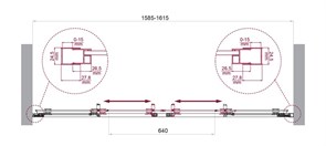 BELBAGNO Luce Душевая дверь в нишу ширина 160 см профиль - хром / стекло - прозрачное, двери раздвижные, стекло 6 мм LUCE-BF-2-160-C-Cr