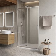 BELBAGNO Luce Душевая дверь в нишу ширина 110 см профиль - хром / стекло - прозрачное, двери раздвижные, стекло 6 мм