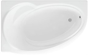 AQUATEK Бетта Ванна пристенная асимметричная левая без гидромассажа без панелей с каркасом (разборный) со слив-переливом размер 150x95 см, белый