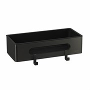 LEMARK Shelf Line Полка для душа прямая из нержавеющей стали с крючками, черный 9772044