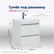 AQUANET Тумба под раковину подвесная Вега 50 (2 ящика) AQUANET-308332