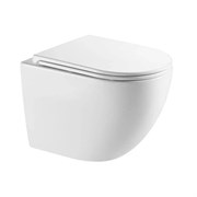 AQUAme Унитаз подвесной с сиденьем SoftClose, смыв QUIET, скрытый крепеж. 520x365x360, белый AQM2002L