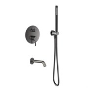 AQUAme Набор для комплектации ванны с изливом и смесителем, металл AQM8406GM