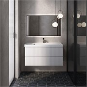 AQUAme "S1" тумба под умывальник подвесная 100 см., цвет белый глянец. AQM900110WH