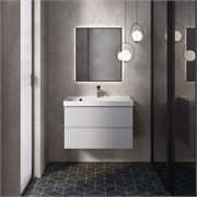 AQUAme "S1" тумба под умывальник подвесная 80 см., цвет белый глянец. AQM900180WH