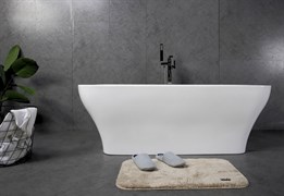 BELBAGNO BB73 Ванна акриловая отельностоящая прямоугольная в комплекте со сливом-переливом цвета хром