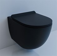 ESBANO GARCIA Унитаз подвесной, 550х370х370, сиденье ультратонкое, быстросьемное с микролифтом, цвет: черный