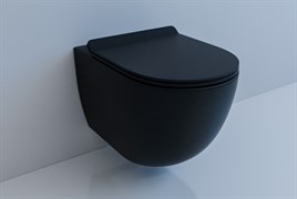 ESBANO GARCIA Унитаз подвесной, 550х370х370, сиденье ультратонкое, быстросьемное с микролифтом, цвет: черный матовый