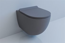 ESBANO GARCIA Унитаз подвесной, 550х370х370, сиденье ультратонкое, быстросьемное с микролифтом, цвет: серый матовый