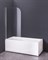 GROSSMAN Шторка для ванны GR-100 (140*80) алюминиевый профиль, стекло ПРОЗРАЧНОЕ 6мм - фото 117740