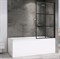 ABBER Шторка на ванну  Immer Offen AG72100B, размер 100 см, двери фиксированные, стекло 6 мм - фото 190692