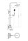 BELBAGNO Ancona Душевая стойка со смесителем для ванны, верхним и ручным душем, хром ANCONA-VSCM-CRM. Диаметр верхнего душа 25 см. - фото 214585