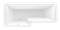 1MARKA Linea Ванна асимметричная пристенная размер 165х85 см, цвет белый - фото 239086