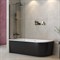 CEZARES Liberta Шторка на ванну прямоугольный ширина 80 см двери  профиль - черный / стекло - прозрачное 8 мм - фото 257107