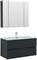 AQUANET Мебель для ванной подвесная Алвита New 100 2 ящика, антрацит - фото 259581