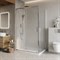 BELBAGNO Luce Душевой уголок прямоугольный размер 140x100 см профиль - хром / стекло - прозрачное, двери раздвижные, стекло 6 мм LUCE-AH-1-140/100-C-Cr - фото 261561