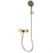 AQUAme Asti Смеситель для душа однорычажный, с душевым набором, 3 режима, Brushed gold AQM6413BG - фото 305661